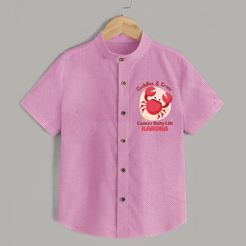 Cuddles And Cries Cancer Baby Life Shirt | Personalized Cancer Shirt for Your Cuddly Baby - BABY PINK - 0 - 6 Months Old (Chest 23")