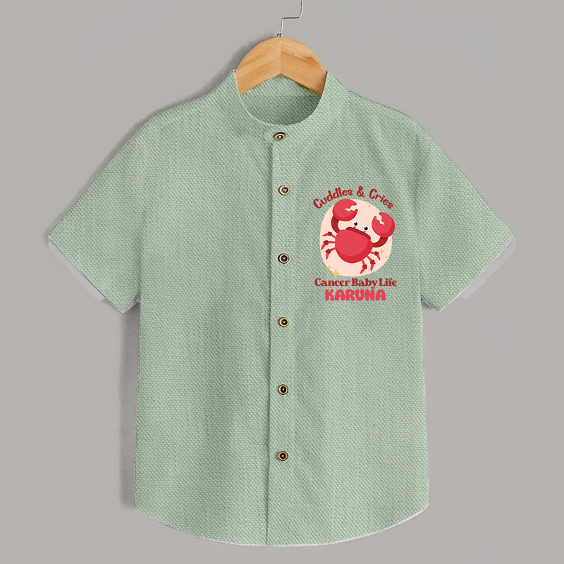 Cuddles And Cries Cancer Baby Life Shirt | Personalized Cancer Shirt for Your Cuddly Baby - MINT GREEN - 0 - 6 Months Old (Chest 23")