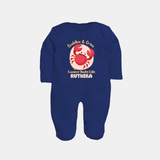 Cuddles And Cries Cancer Baby Life Sleepsuit / Full Sleeve Bodysuit | Personalized Cancer Sleepsuit / Full Sleeve Bodysuit for Your Cuddly Baby - NAVY BLUE - New Born (Chest 7.5")