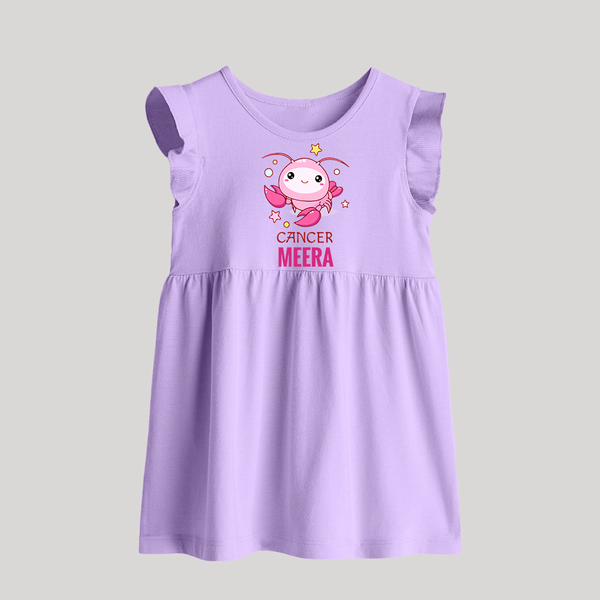 Cancer Baby Frock | Custom Baby Frock for Your Little Cancer Baby - LILAC - 0 - 3 Months Old (Chest 17")