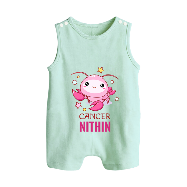 Cancer Baby Romper Suit / Sleeveless Romper | Custom Romper Suit / Sleeveless Romper for Your Little Cancer Baby - MINT GREEN - 0 - 5 Months Old (Chest 18")