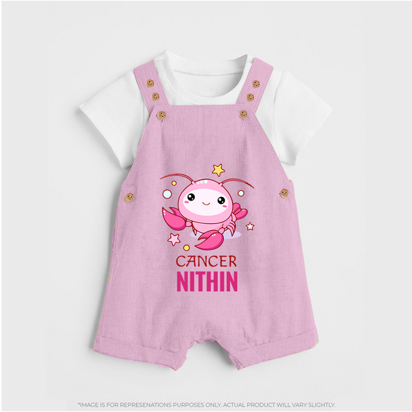 Cancer Baby Dungaree Set | Custom Dungaree Set for Your Little Cancer Baby - BABY PINK - 0 - 5 Months Old (Chest 18")