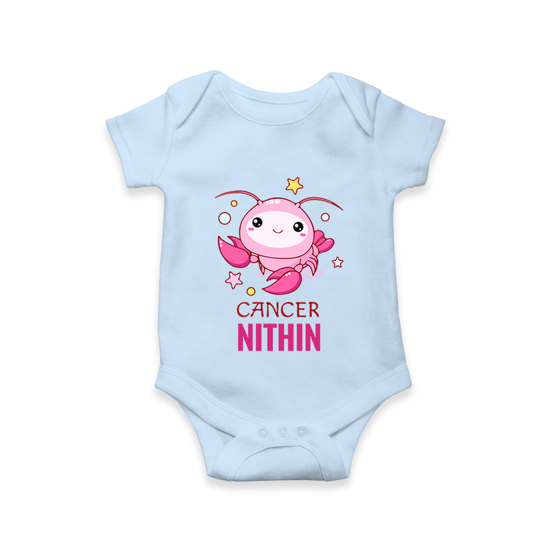 Cancer Baby Romper / Onesie | Custom Romper / Onesie for Your Little Cancer Baby - BABY BLUE - New Born (Chest 14")