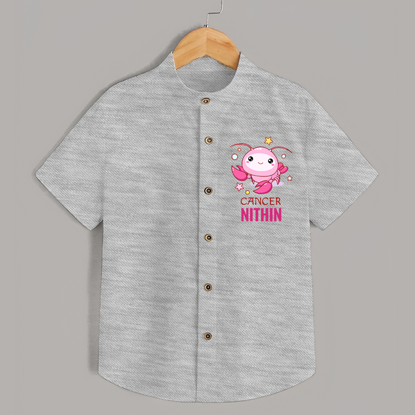 Cancer Baby Shirt | Custom Shirt for Your Little Cancer Baby - GREY - 0 - 6 Months Old (Chest 23")