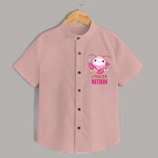 Cancer Baby Shirt | Custom Shirt for Your Little Cancer Baby - PEACH - 0 - 6 Months Old (Chest 23")