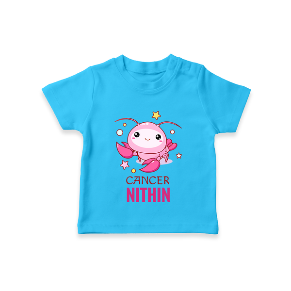 Cancer Baby T-Shirt | Custom T-Shirt for Your Little Cancer Baby - SKY BLUE - 0-5 Months Old (Chest 17")