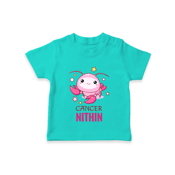 Cancer Baby T-Shirt | Custom T-Shirt for Your Little Cancer Baby - TEAL - 0-5 Months Old (Chest 17")