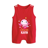 Cancer Baby Romper Suit / Sleeveless Romper | Custom Romper Suit / Sleeveless Romper for Your Little Cancer Baby - RED - 0 - 5 Months Old (Chest 18")