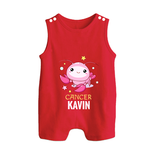 Cancer Baby Romper Suit / Sleeveless Romper | Custom Romper Suit / Sleeveless Romper for Your Little Cancer Baby - RED - 0 - 5 Months Old (Chest 18")