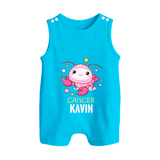 Cancer Baby Romper Suit / Sleeveless Romper | Custom Romper Suit / Sleeveless Romper for Your Little Cancer Baby - SKY BLUE - 0 - 5 Months Old (Chest 18")