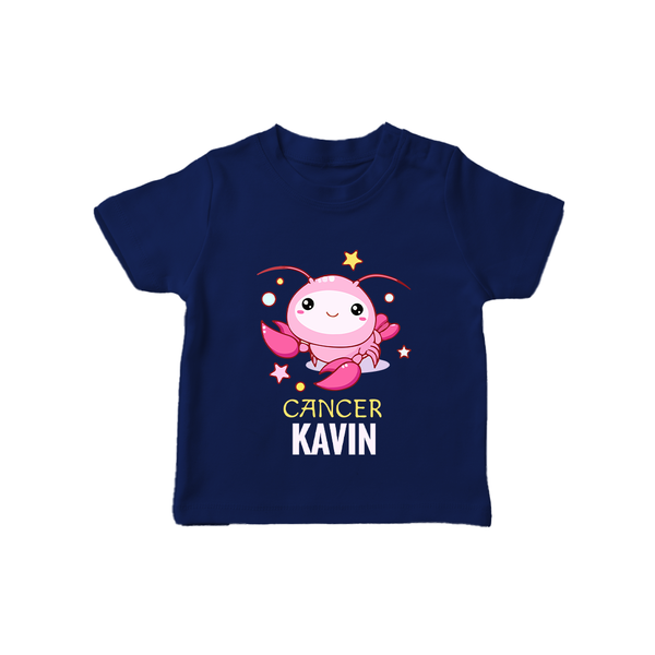 Cancer Baby T-Shirt | Custom T-Shirt for Your Little Cancer Baby - NAVY BLUE - 0-5 Months Old (Chest 17")