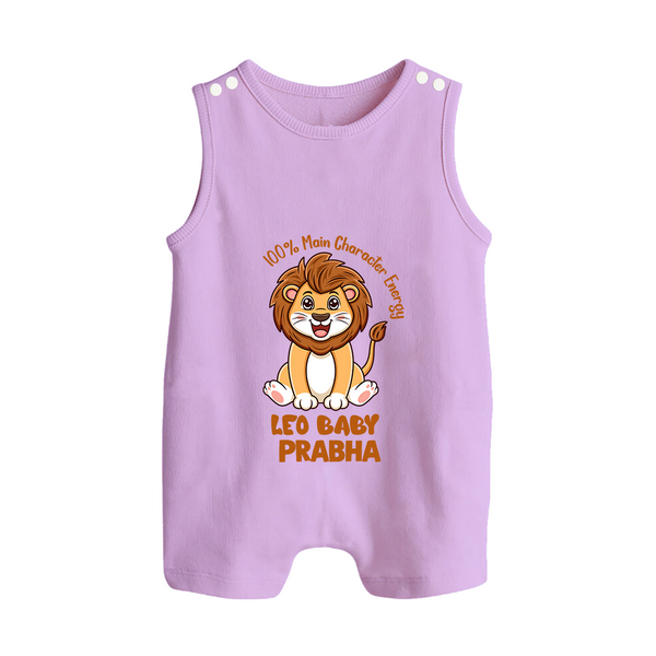 100% Main Character Energy Leo Baby Romper Suit / Sleeveless Romper | Personalized Leo Romper Suit / Sleeveless Romper for Your Little Star - LILAC - 0 - 5 Months Old (Chest 18")
