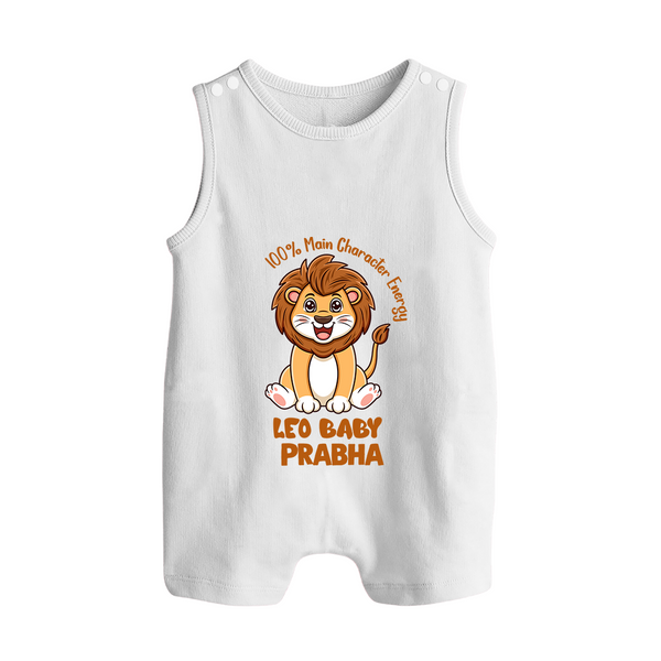 100% Main Character Energy Leo Baby Romper Suit / Sleeveless Romper | Personalized Leo Romper Suit / Sleeveless Romper for Your Little Star - WHITE - 0 - 5 Months Old (Chest 18")