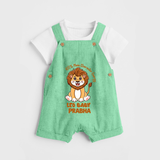 100% Main Character Energy Leo Baby Dungaree Set | Personalized Leo Dungaree Set for Your Little Star - GREEN - 0 - 5 Months Old (Chest 18")