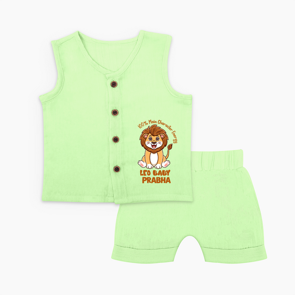 100% Main Character Energy Leo Baby Jabla Set | Personalized Leo Jabla Set for Your Little Star - PASTEL GREEN - 0 - 3 Months Old (Chest 9.8")