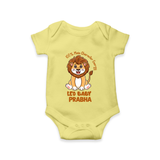 100% Main Character Energy Leo Baby Romper / Onesie | Personalized Leo Romper / Onesie for Your Little Star - PASTEL YELLOW - New Born (Chest 14")