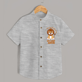 100% Main Character Energy Leo Baby Shirt | Personalized Leo Shirt for Your Little Star - GREY - 0 - 6 Months Old (Chest 23")