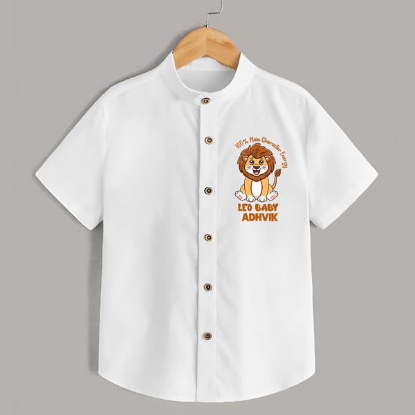100% Main Character Energy Leo Baby Shirt | Personalized Leo Shirt for Your Little Star - WHITE - 0 - 6 Months Old (Chest 23")