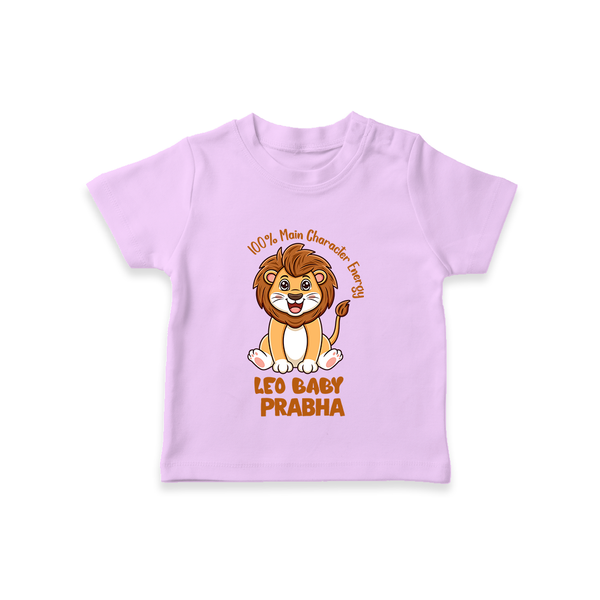 100% Main Character Energy Leo Baby T-Shirt | Personalized Leo T-Shirt for Your Little Star - LILAC - 0-5 Months Old (Chest 17")
