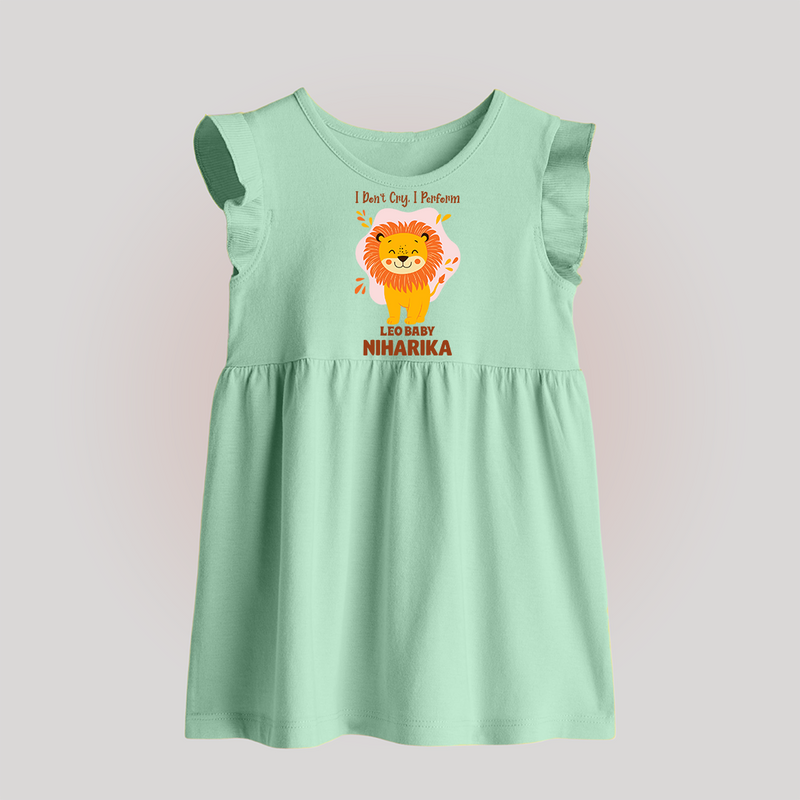 I DonÕt Cry, I Perform Leo Baby Frock | Custom Leo Baby Frock for Your Little Performer - MINT GREEN - 0 - 3 Months Old (Chest 17")