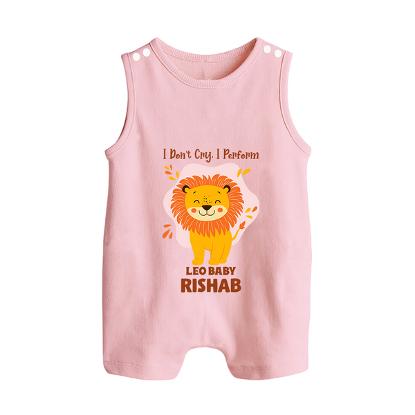 I DonÕt Cry, I Perform Leo Baby Romper Suit / Sleeveless Romper | Custom Leo Romper Suit / Sleeveless Romper for Your Little Performer - BABY PINK - 0 - 5 Months Old (Chest 18")