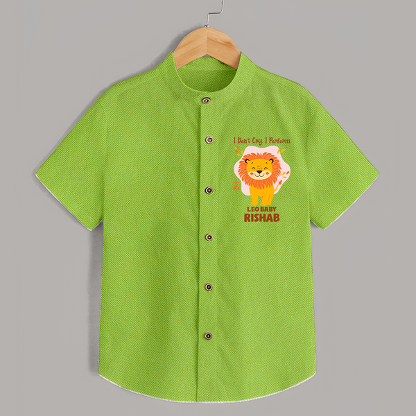 I DonÕt Cry, I Perform Leo Baby Shirt | Custom Leo Shirt for Your Little Performer - LIME GREEN - 0 - 6 Months Old (Chest 23")