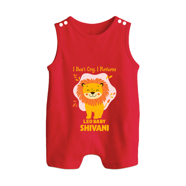 I DonÕt Cry, I Perform Leo Baby Romper Suit / Sleeveless Romper | Custom Leo Romper Suit / Sleeveless Romper for Your Little Performer - RED - 0 - 5 Months Old (Chest 18")