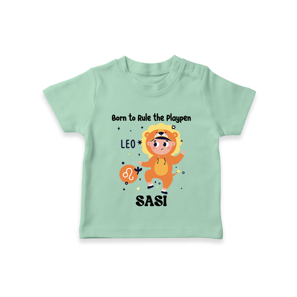 Born To Rule The PlayPen Leo T-Shirt | Personalized Leo T-Shirt for Your Little Ruler - MINT GREEN - 0-5 Months Old (Chest 17")