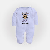 Born To Charm Libra Baby Sleepsuit / Full Sleeve Bodysuit | Custom Libra Sleepsuit / Full Sleeve Bodysuit for Your Charming Baby - BABY BLUE - New Born (Chest 7.5")