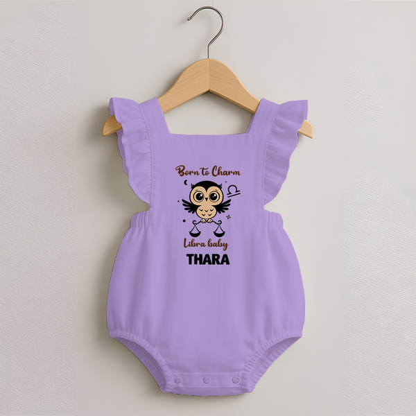 Born To Charm Libra Baby Romper Frock | Custom Libra Romper Frock for Your Charming Baby - LILAC - 0 - 3 Months Old (Chest 19")