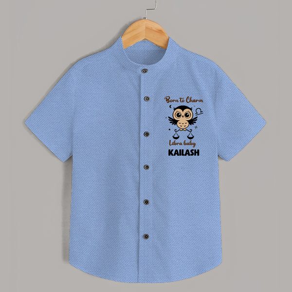 Born To Charm Libra Baby Shirt | Custom Libra Shirt for Your Charming Baby - SKY BLUE - 0 - 6 Months Old (Chest 23")