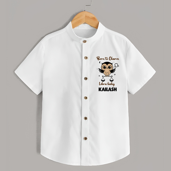 Born To Charm Libra Baby Shirt | Custom Libra Shirt for Your Charming Baby - WHITE - 0 - 6 Months Old (Chest 23")