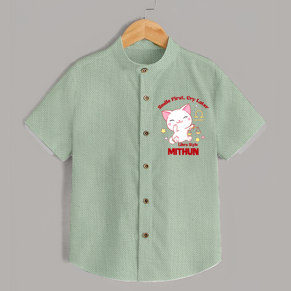 Smile First, Cry Later Libra Style Shirt | Personalized Libra Shirt for Your Little Smiler - MINT GREEN - 0 - 6 Months Old (Chest 23")