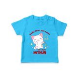Smile First, Cry Later Libra Style T-Shirt | Personalized Libra T-Shirt for Your Little Smiler - SKY BLUE - 0-5 Months Old (Chest 17")