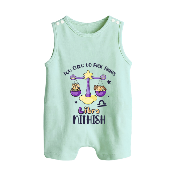 Too Cute To Pick Sides Libra Romper Suit / Sleeveless Romper | Custom Libra Romper Suit / Sleeveless Romper for Your Adorable Baby - MINT GREEN - 0 - 5 Months Old (Chest 18")