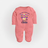 Too Cute To Pick Sides Libra Sleepsuit / Full Sleeve Bodysuit | Custom Libra Sleepsuit / Full Sleeve Bodysuit for Your Adorable Baby - PEACH - New Born (Chest 7.5")