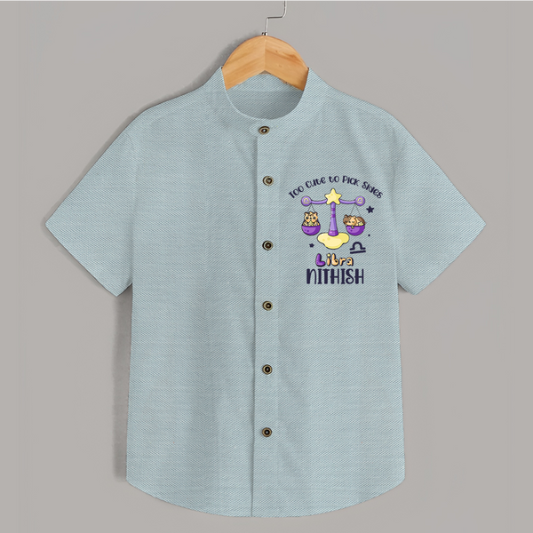 Too Cute To Pick Sides Libra Shirt | Custom Libra Shirt for Your Adorable Baby - ARCTIC BLUE - 0 - 6 Months Old (Chest 23")
