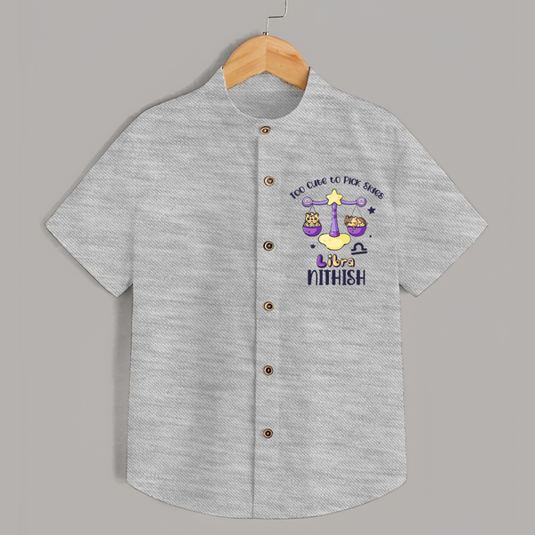 Too Cute To Pick Sides Libra Shirt | Custom Libra Shirt for Your Adorable Baby - GREY - 0 - 6 Months Old (Chest 23")