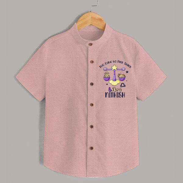 Too Cute To Pick Sides Libra Shirt | Custom Libra Shirt for Your Adorable Baby - PEACH - 0 - 6 Months Old (Chest 23")
