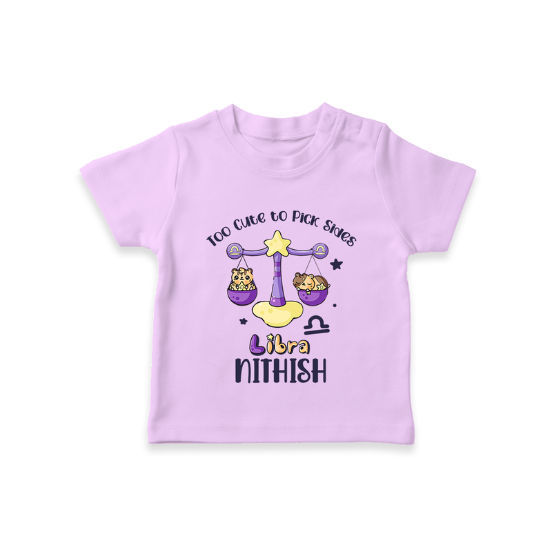Too Cute To Pick Sides Libra T-Shirt | Custom Libra T-Shirt for Your Adorable Baby - LILAC - 0-5 Months Old (Chest 17")