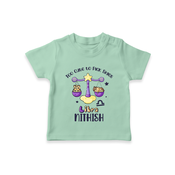 Too Cute To Pick Sides Libra T-Shirt | Custom Libra T-Shirt for Your Adorable Baby - MINT GREEN - 0-5 Months Old (Chest 17")