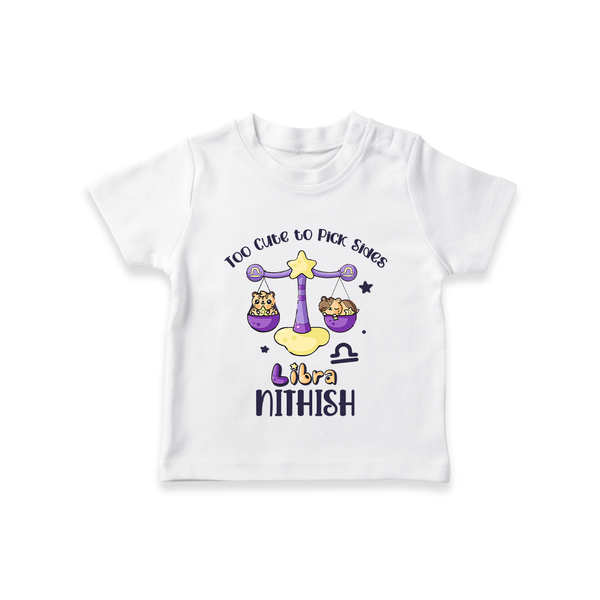 Too Cute To Pick Sides Libra T-Shirt | Custom Libra T-Shirt for Your Adorable Baby - WHITE - 0-5 Months Old (Chest 17")