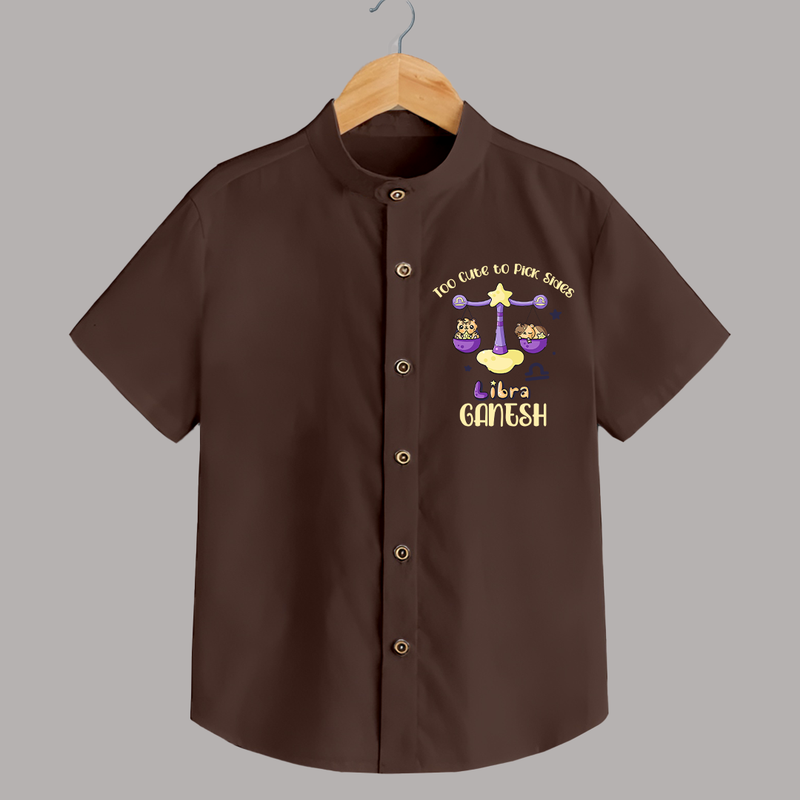 Too Cute To Pick Sides Libra Shirt | Custom Libra Shirt for Your Adorable Baby - CHOCOLATE BROWN - 0 - 6 Months Old (Chest 23")