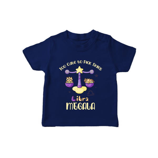 Too Cute To Pick Sides Libra T-Shirt | Custom Libra T-Shirt for Your Adorable Baby - NAVY BLUE - 0-5 Months Old (Chest 17")