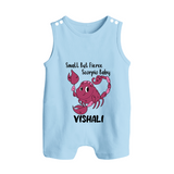 Small But Fierce Scorpio Baby Romper Suit / Sleeveless Romper | Personalized Scorpio Romper Suit / Sleeveless Romper for Your Fierce Baby - BABY BLUE - 0 - 5 Months Old (Chest 18")