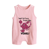 Small But Fierce Scorpio Baby Romper Suit / Sleeveless Romper | Personalized Scorpio Romper Suit / Sleeveless Romper for Your Fierce Baby - BABY PINK - 0 - 5 Months Old (Chest 18")