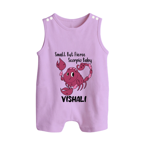 Small But Fierce Scorpio Baby Romper Suit / Sleeveless Romper | Personalized Scorpio Romper Suit / Sleeveless Romper for Your Fierce Baby - LILAC - 0 - 5 Months Old (Chest 18")