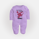 Small But Fierce Scorpio Baby Sleepsuit / Full Sleeve Bodysuit | Personalized Scorpio Sleepsuit / Full Sleeve Bodysuit for Your Fierce Baby - LILAC - New Born (Chest 7.5")