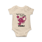 Small But Fierce Scorpio Baby Romper / Onesie | Personalized Scorpio Romper / Onesie for Your Fierce Baby - IVORY - New Born (Chest 14")