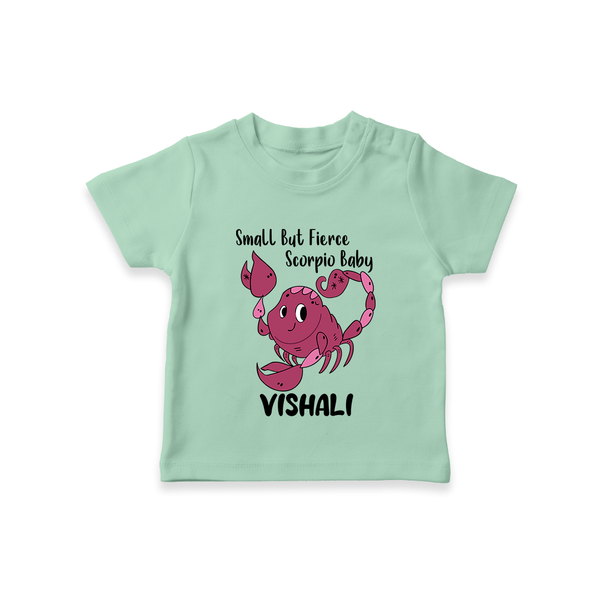 Small But Fierce Scorpio Baby T-Shirt | Personalized Scorpio T-Shirt for Your Fierce Baby - MINT GREEN - 0-5 Months Old (Chest 17")